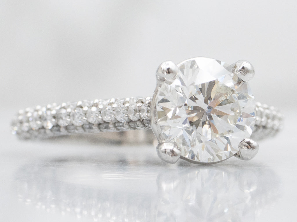 Round-Brilliant Diamond and Platinum Engagement Ring