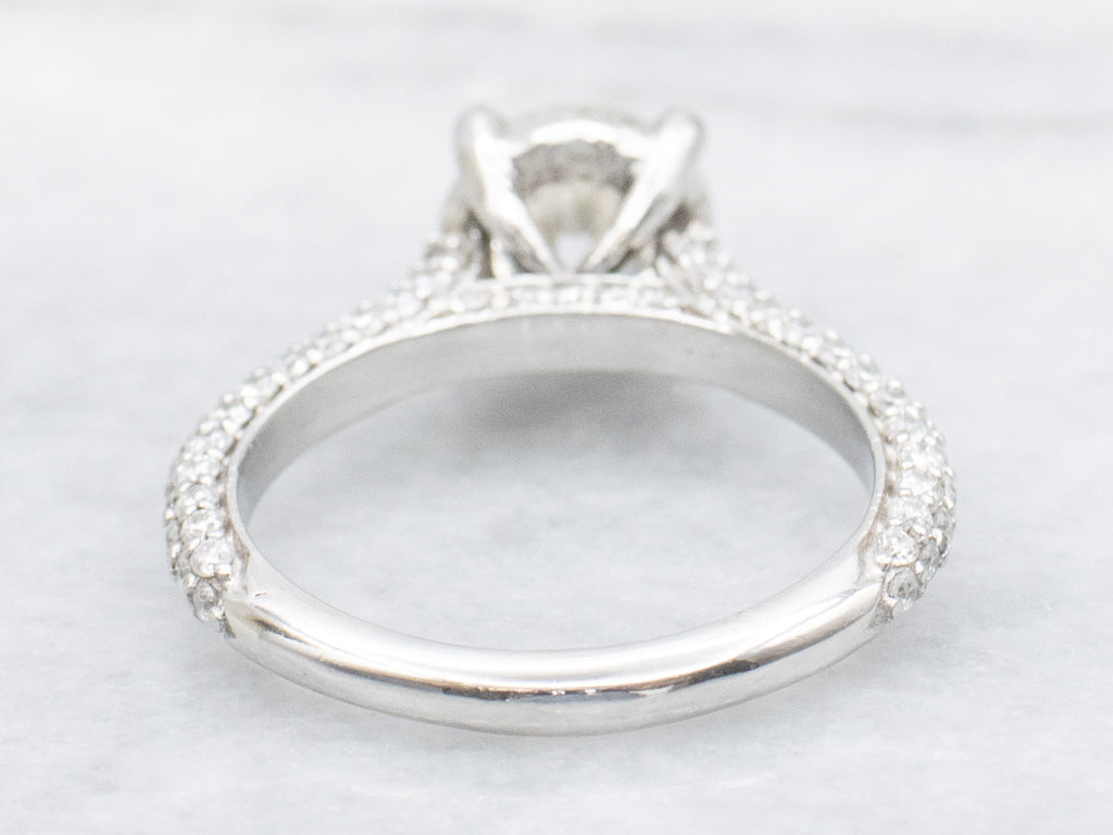 Round-Brilliant Diamond and Platinum Engagement Ring