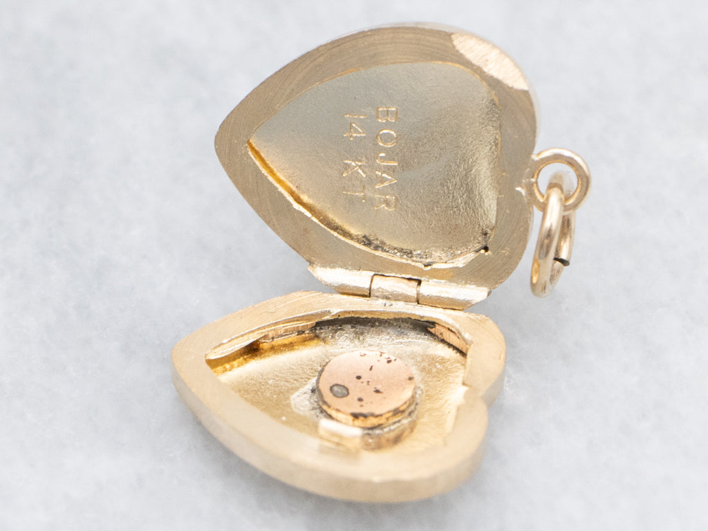 Mini Yellow Gold Vintage Heart-Shaped Locket