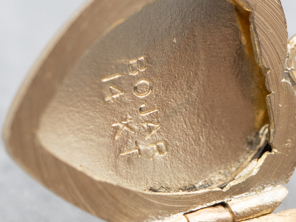 Mini Yellow Gold Vintage Heart-Shaped Locket