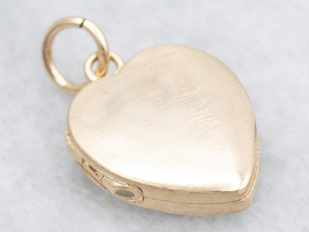 Mini Yellow Gold Vintage Heart-Shaped Locket