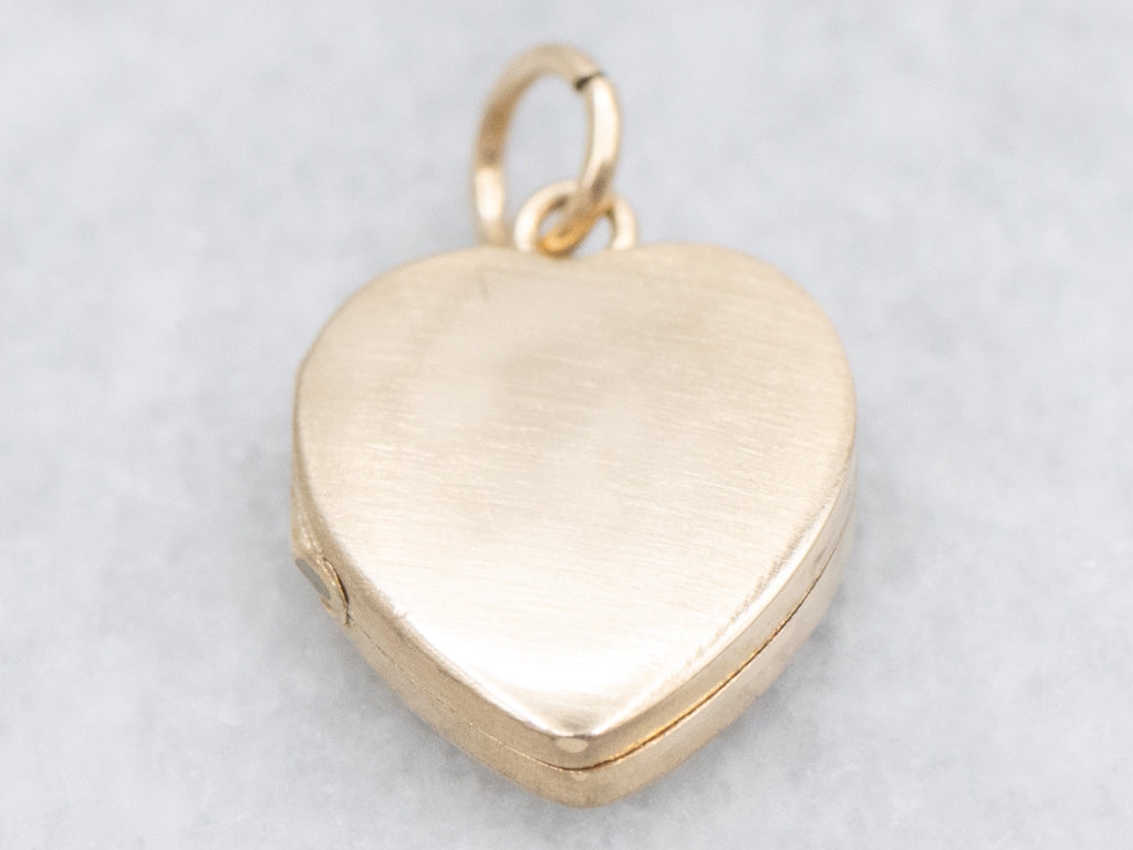 Mini Yellow Gold Vintage Heart-Shaped Locket