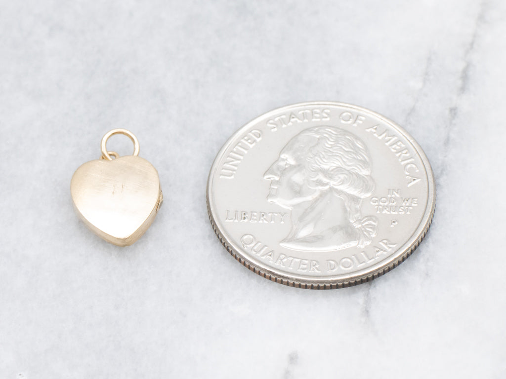 Mini Yellow Gold Vintage Heart-Shaped Locket
