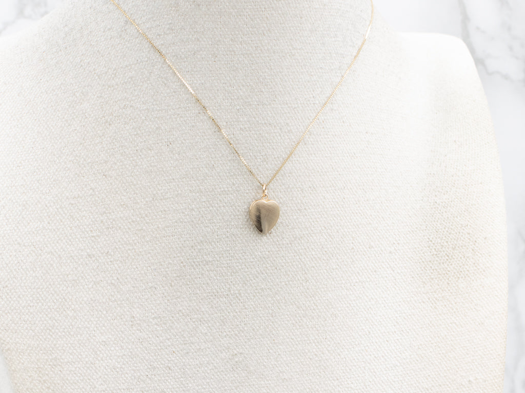 Mini Yellow Gold Vintage Heart-Shaped Locket