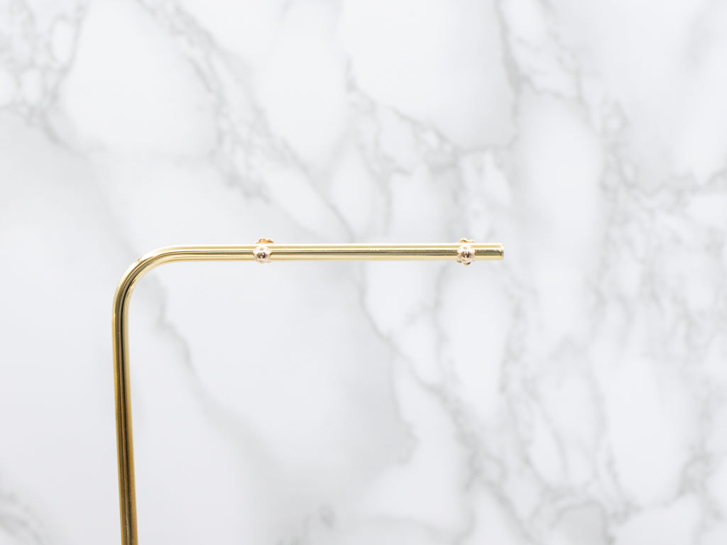 Polished 800 Yellow Gold Ball Stud Earrings