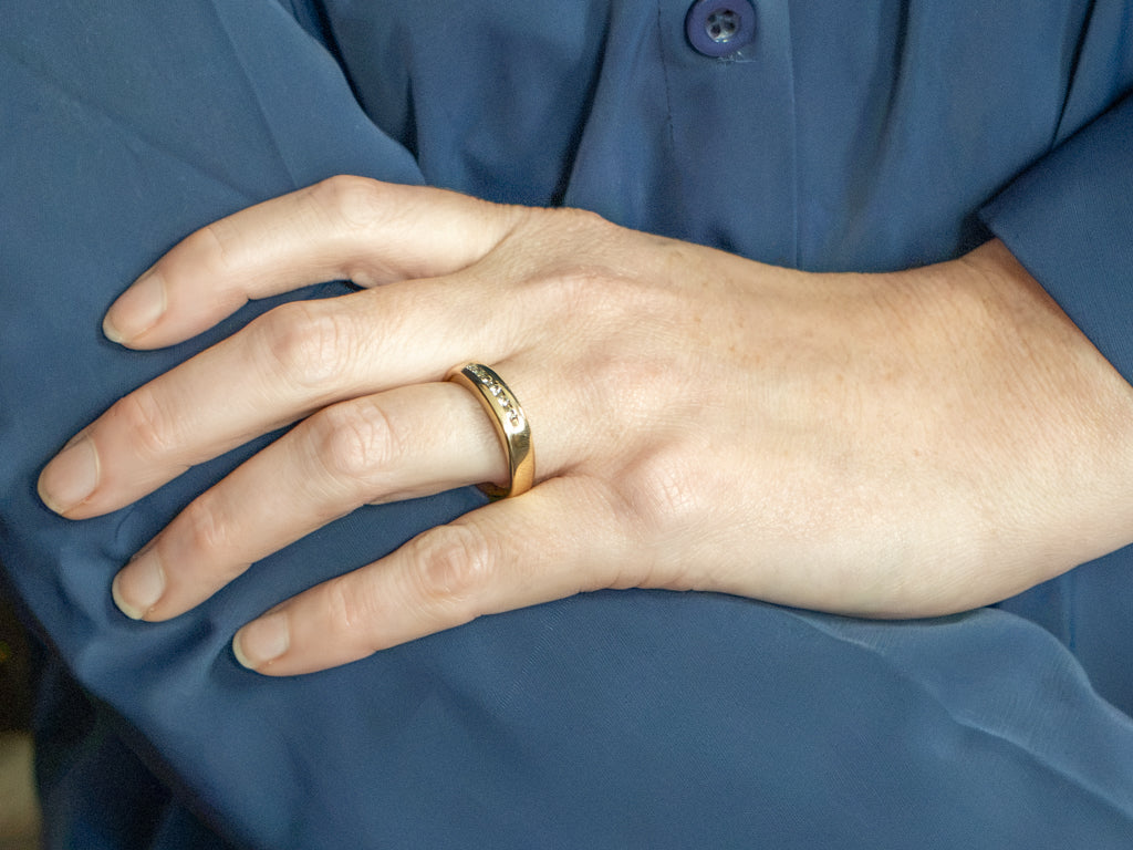 Men's Yellow Gold Diamond Band