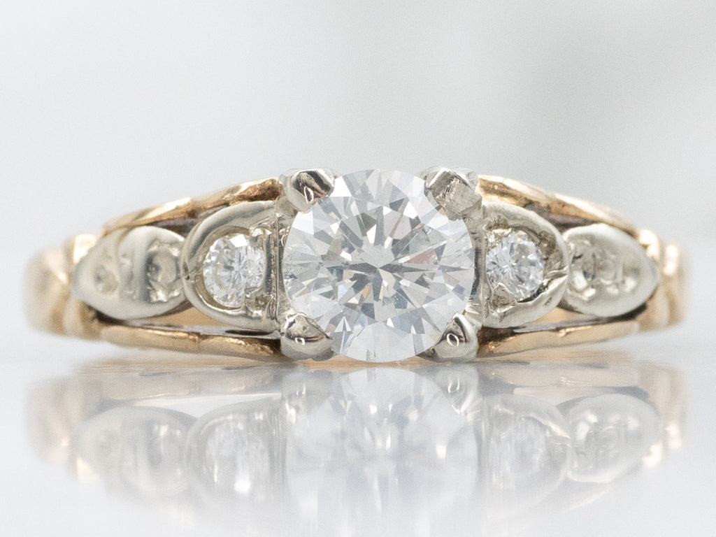 1950s Two-Tone Gold Diamond Engagement Ring