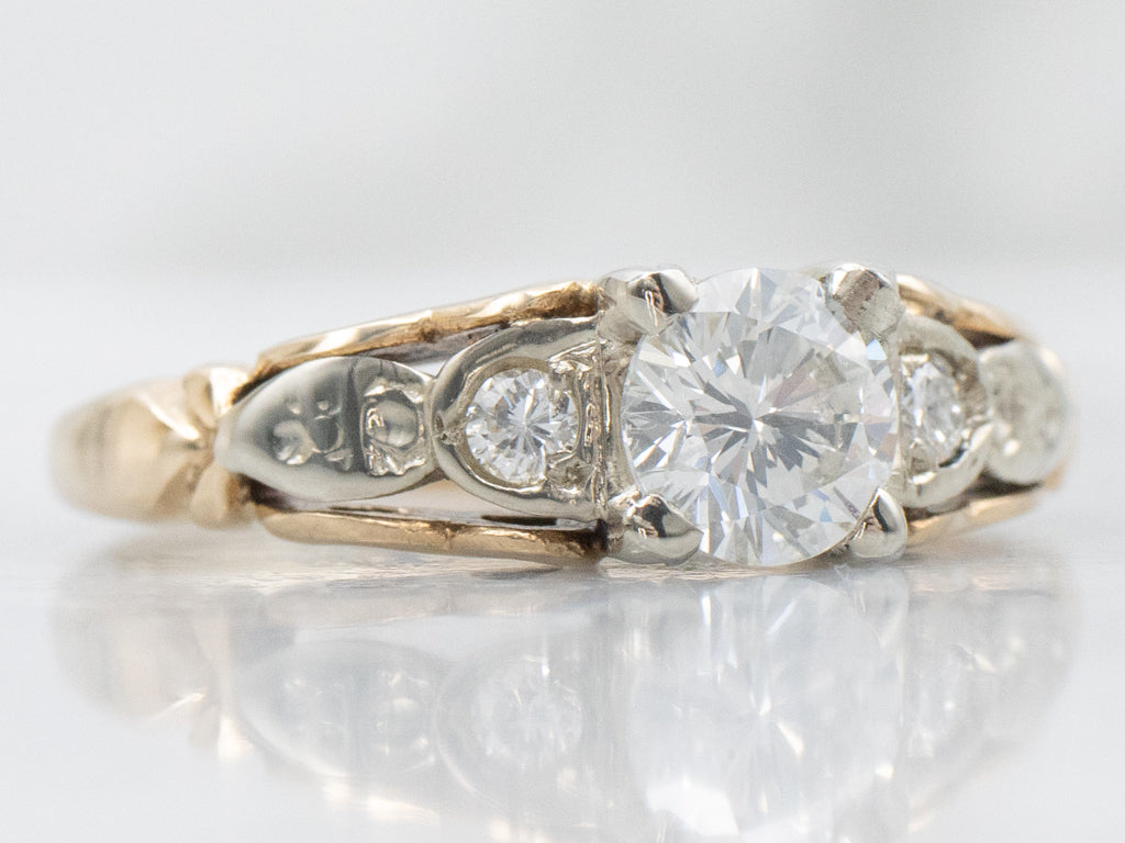 1950s Two-Tone Gold Diamond Engagement Ring