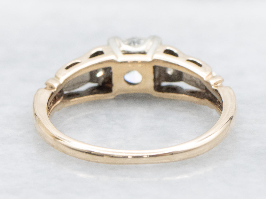 1950s Two-Tone Gold Diamond Engagement Ring