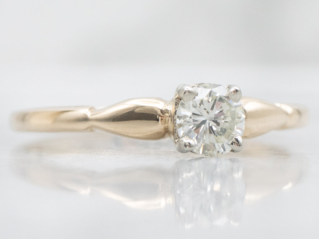 Vintage Round Brilliant Diamond Solitaire Engagement Ring