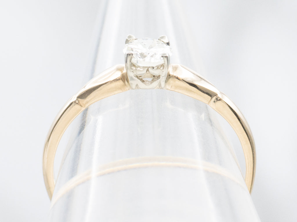 Vintage Round Brilliant Diamond Solitaire Engagement Ring