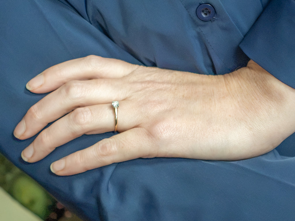 Vintage Round Brilliant Diamond Solitaire Engagement Ring