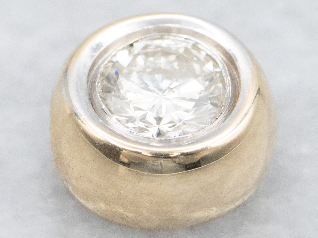 Bezel-Set Round Brilliant Diamond Slide Pendant