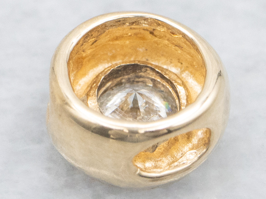 Bezel-Set Round Brilliant Diamond Slide Pendant