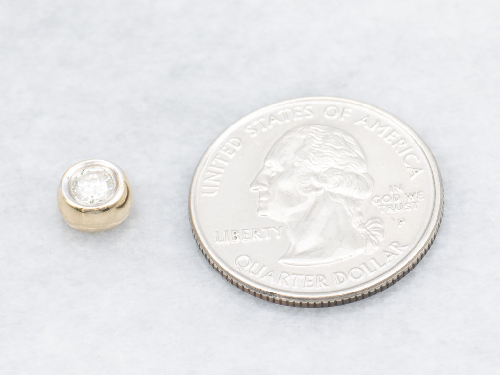 Bezel-Set Round Brilliant Diamond Slide Pendant