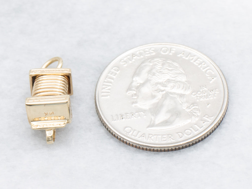 Vintage Gold Accordion Spring Charm