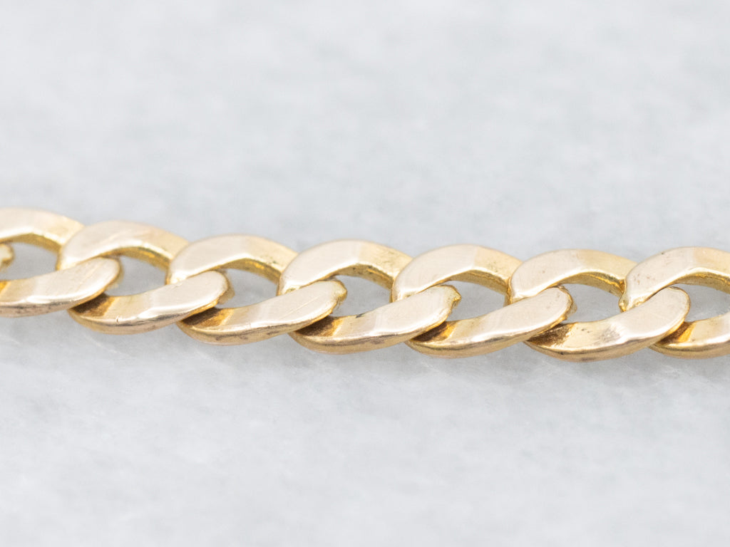 Yellow Gold Curb Link Bracelet with Lobster Clasp