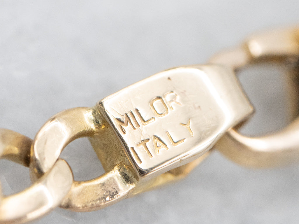 Yellow Gold Curb Link Bracelet with Lobster Clasp