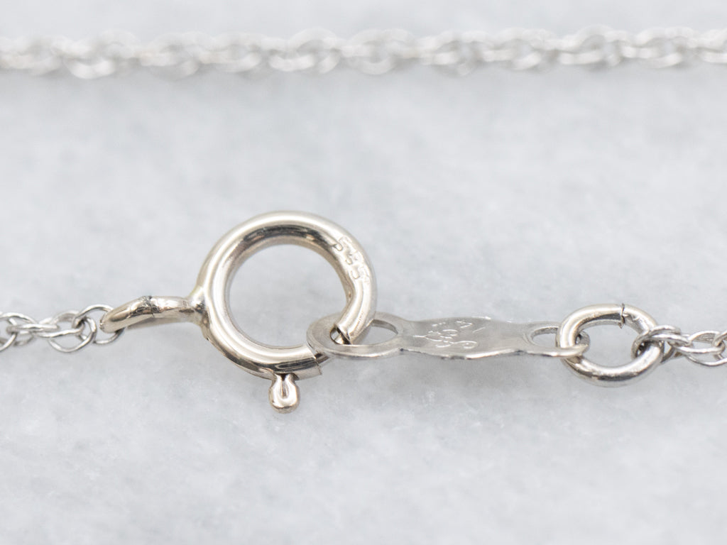 White Gold Rope Chain with Spring Ring Clasp