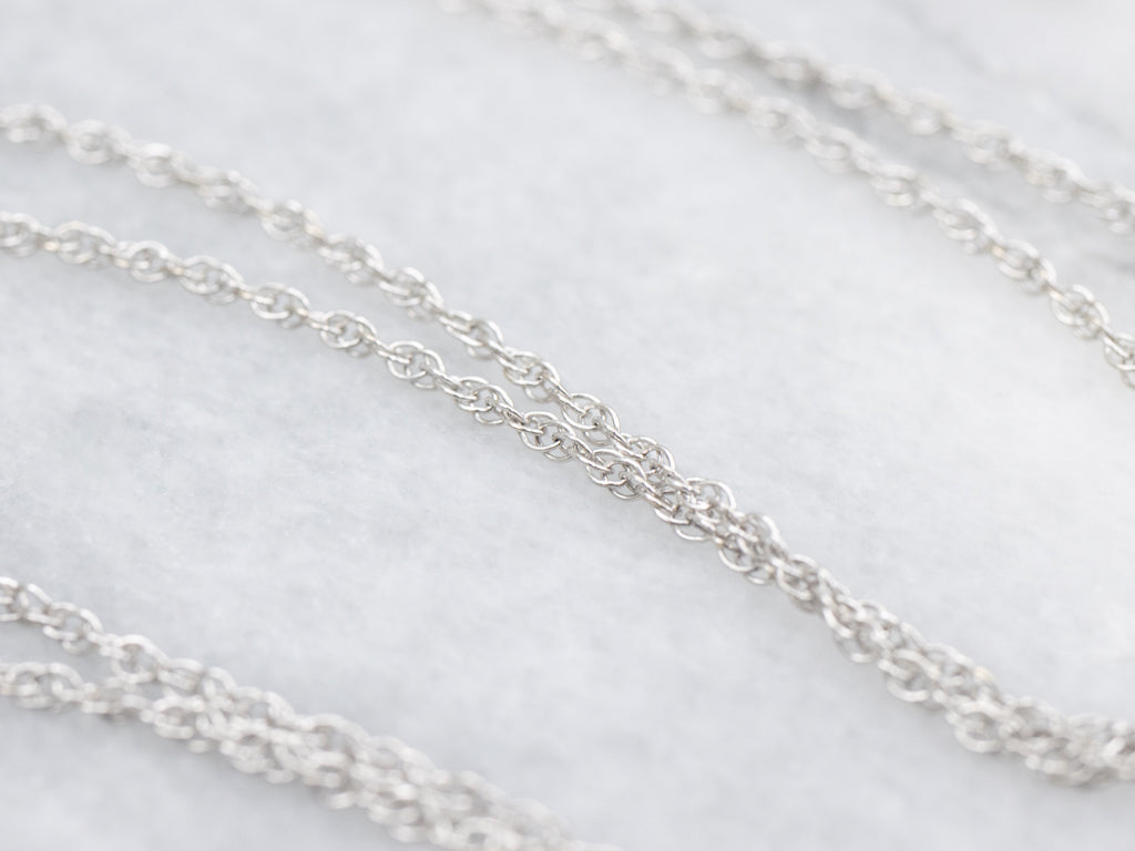 White Gold Rope Chain with Spring Ring Clasp