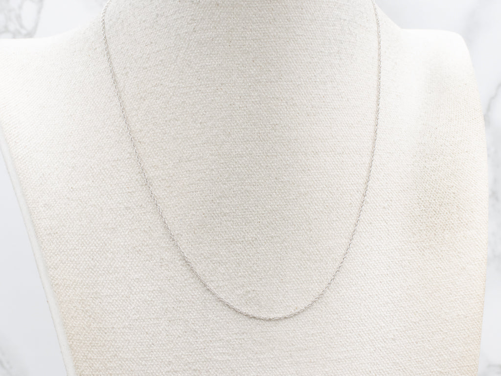 White Gold Rope Chain with Spring Ring Clasp