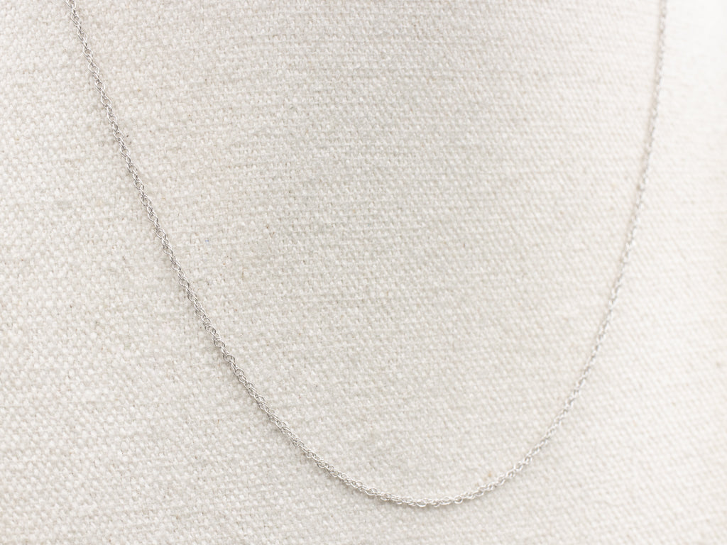 White Gold Rope Chain with Spring Ring Clasp