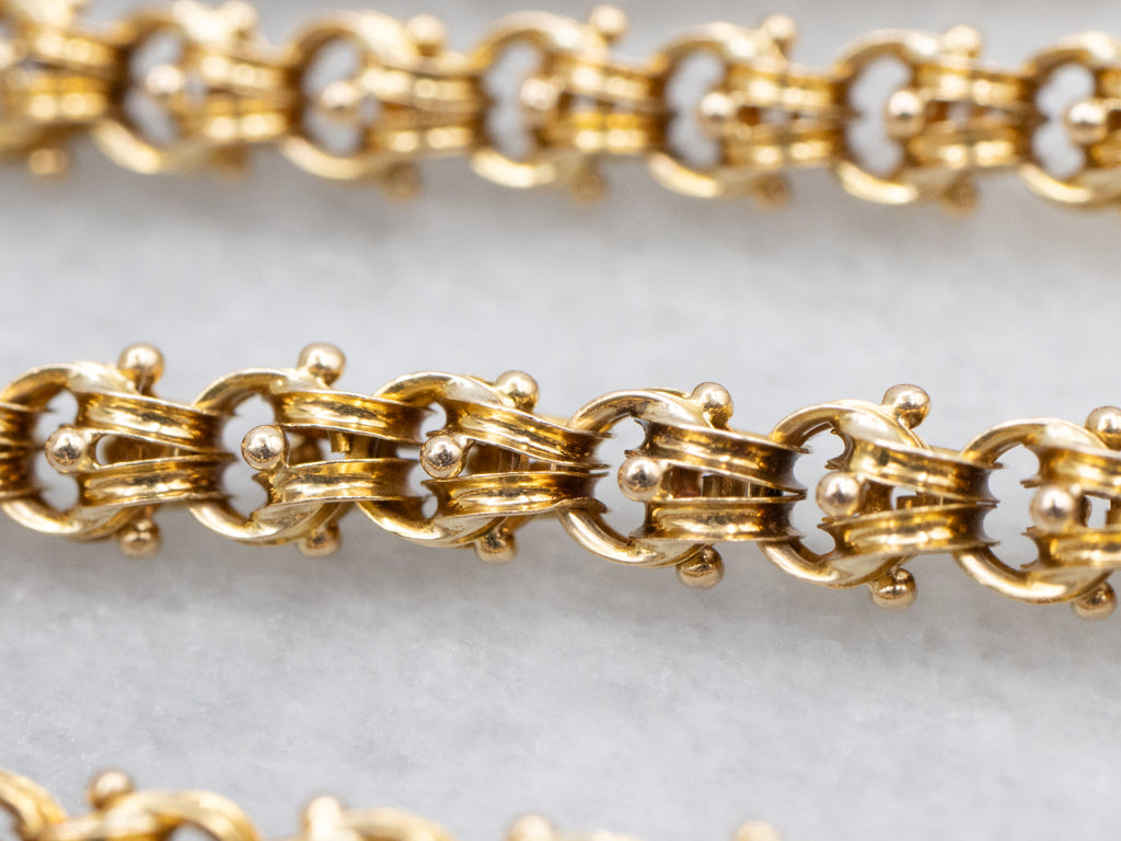 Antique Gold Ornate Double Rolo-Link Chain