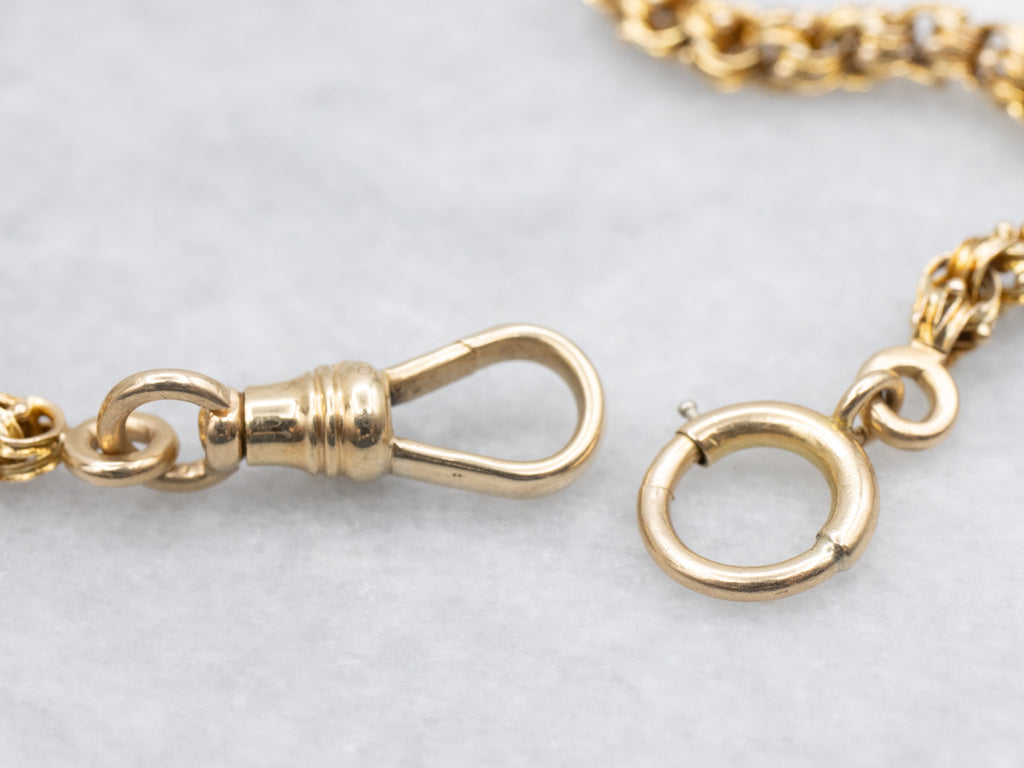 Antique Gold Ornate Double Rolo-Link Chain