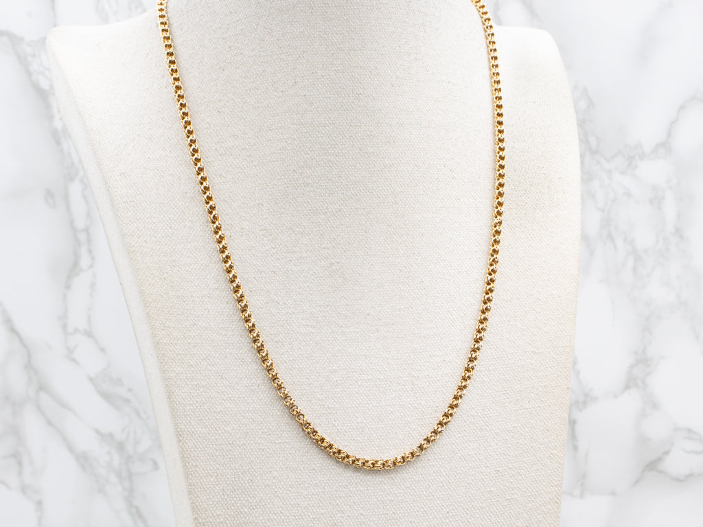 Antique Gold Ornate Double Rolo-Link Chain
