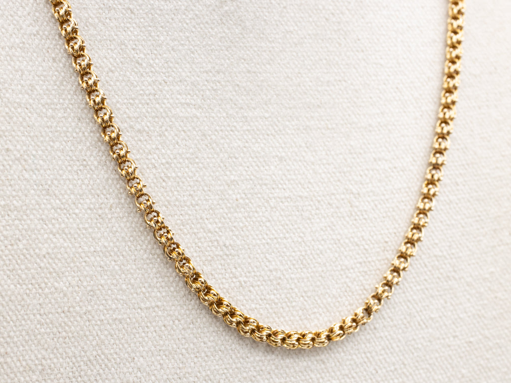 Antique Gold Ornate Double Rolo-Link Chain