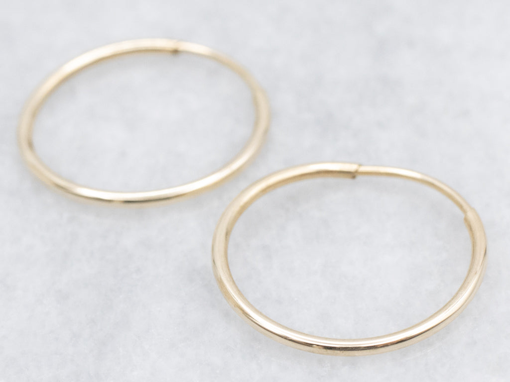 Thin Yellow Gold Hoop Earrings