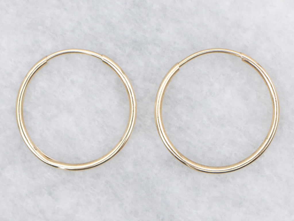 Thin Yellow Gold Hoop Earrings