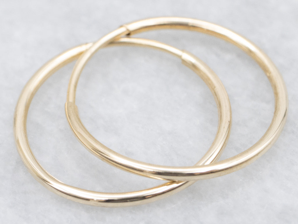 Thin Yellow Gold Hoop Earrings