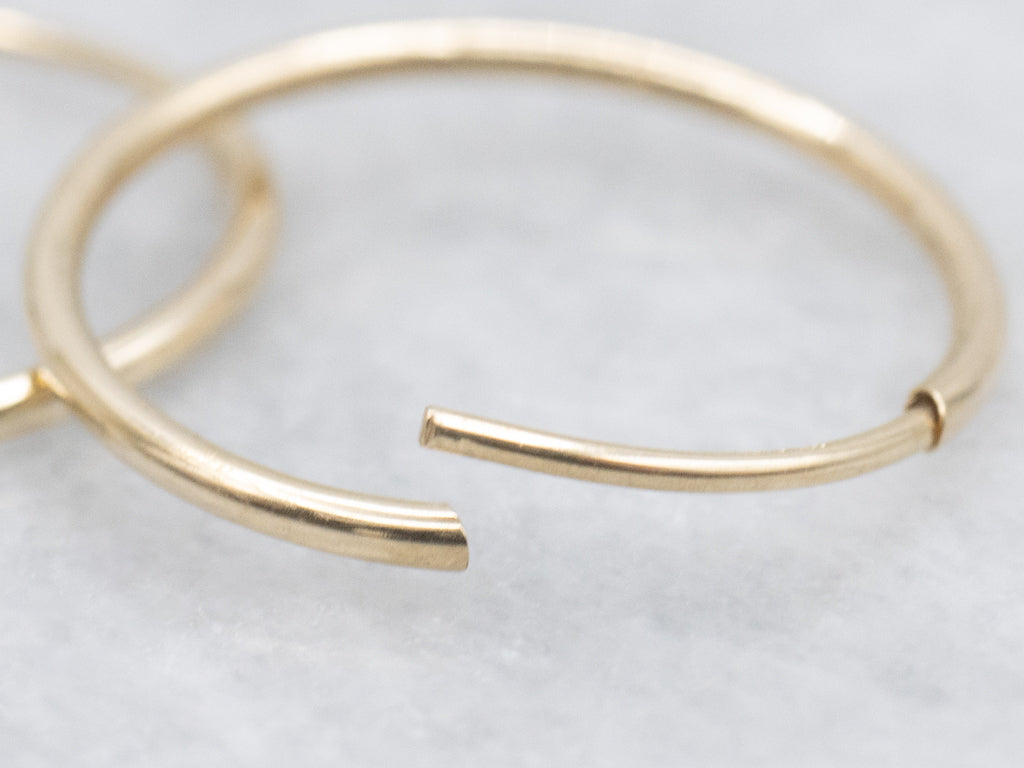 Thin Yellow Gold Hoop Earrings