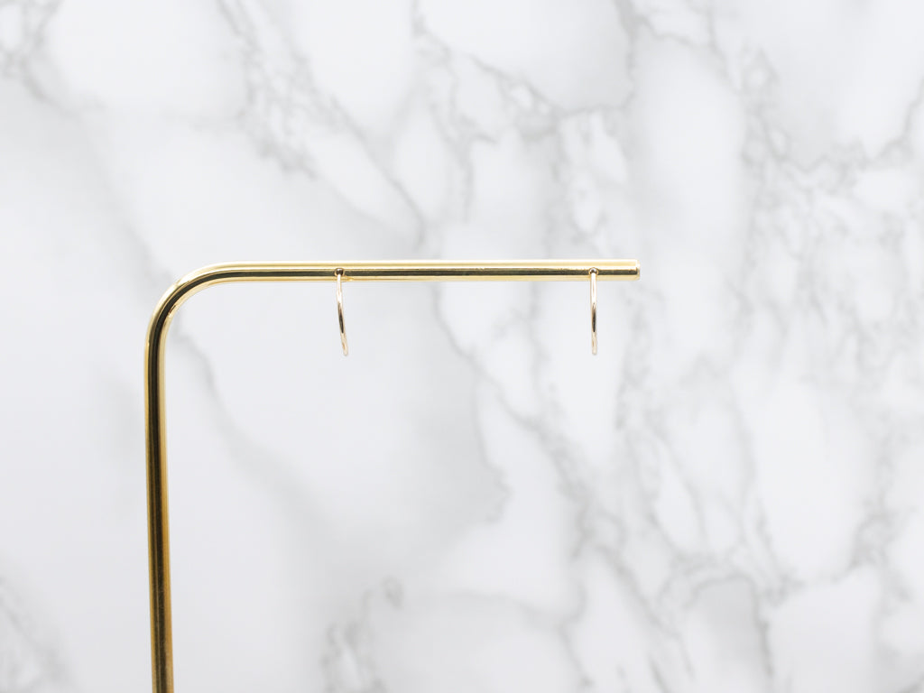Thin Yellow Gold Hoop Earrings