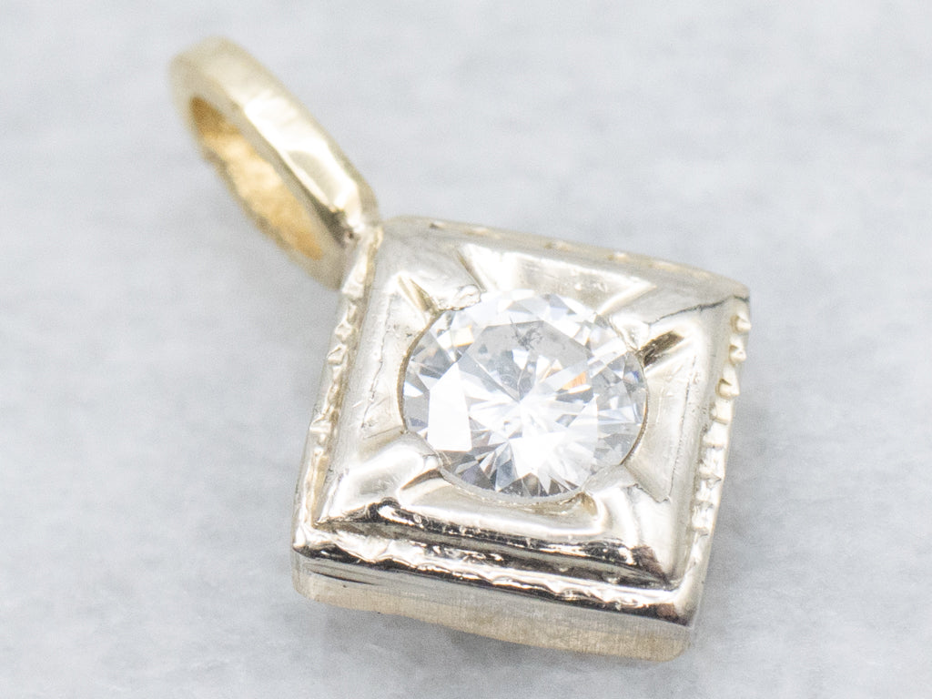 Brilliant Diamond Two-Tone Gold Pendant