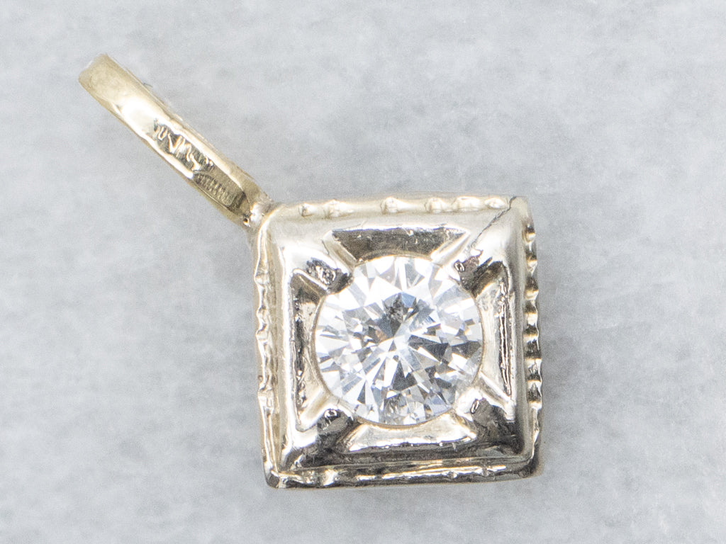 Brilliant Diamond Two-Tone Gold Pendant