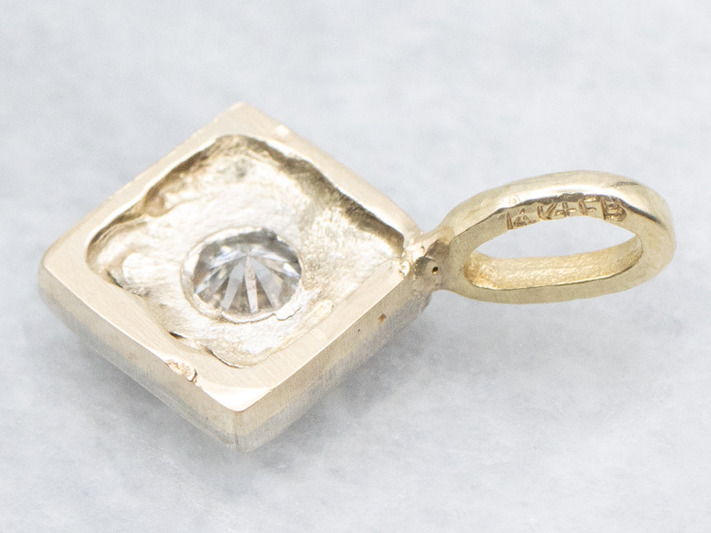 Brilliant Diamond Two-Tone Gold Pendant