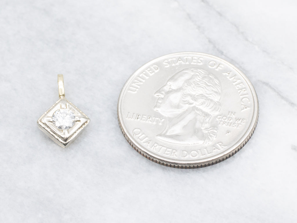 Brilliant Diamond Two-Tone Gold Pendant