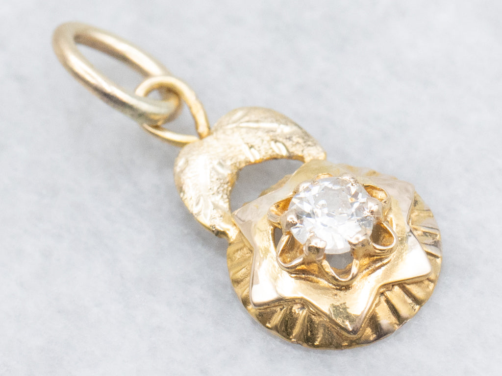 Gold Old European Cut Diamond Mix-Era Pendant
