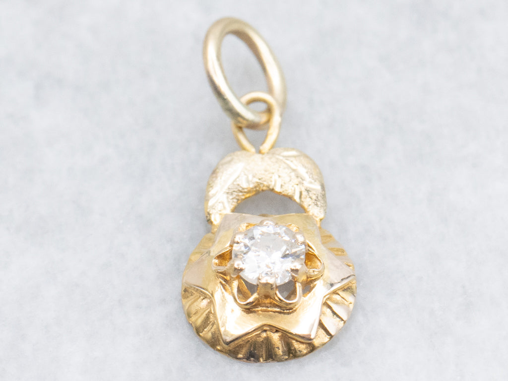 Gold Old European Cut Diamond Mix-Era Pendant