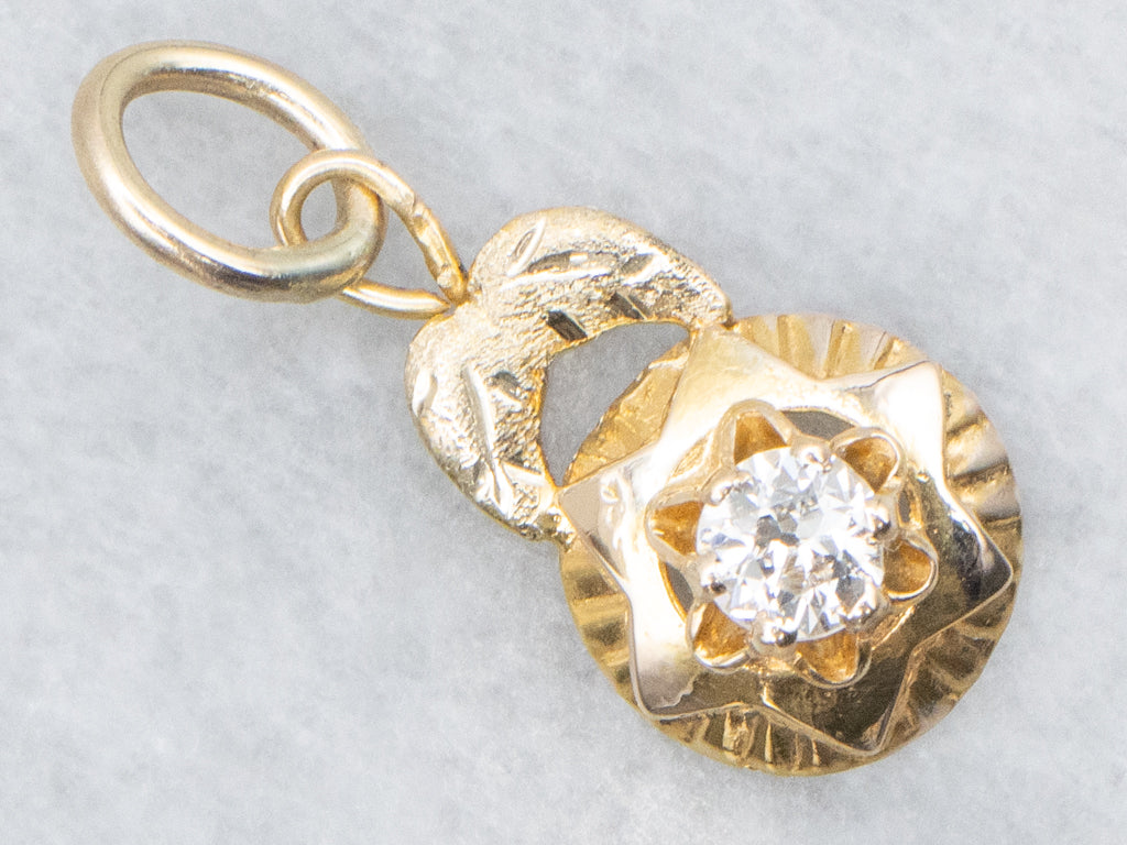 Gold Old European Cut Diamond Mix-Era Pendant