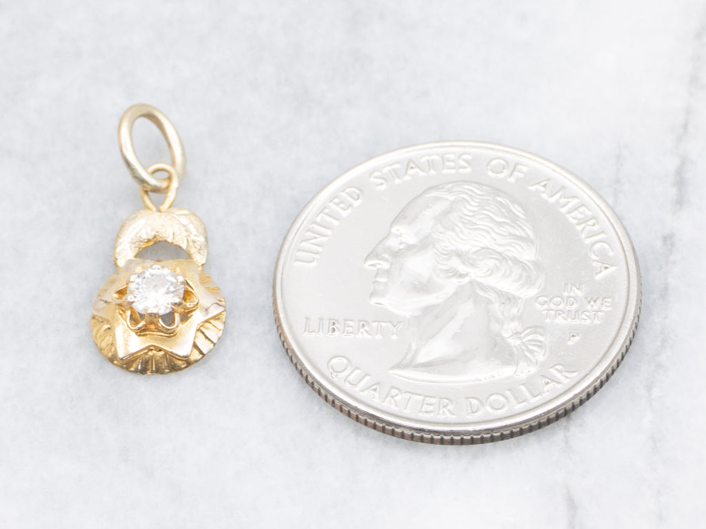 Gold Old European Cut Diamond Mix-Era Pendant
