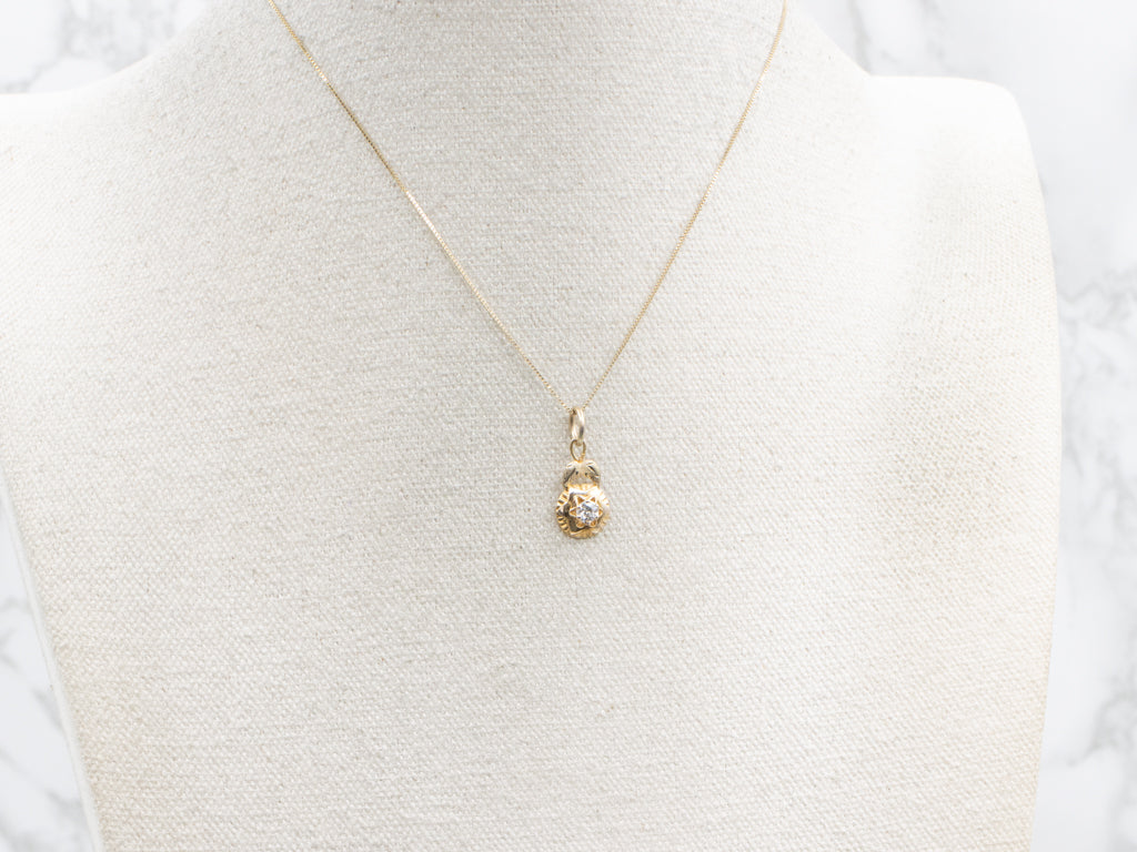 Gold Old European Cut Diamond Mix-Era Pendant