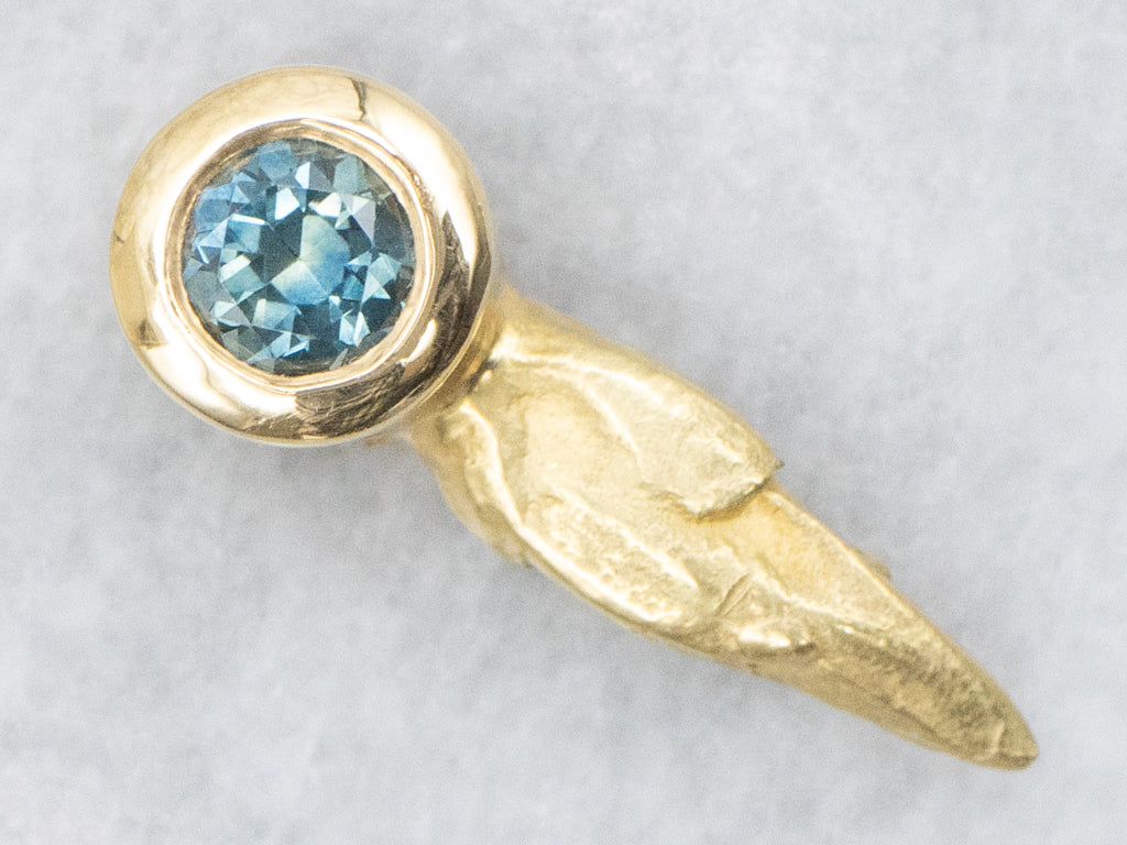 Bezel-Set Sapphire 18-Karat Yellow Gold Slide Pendant