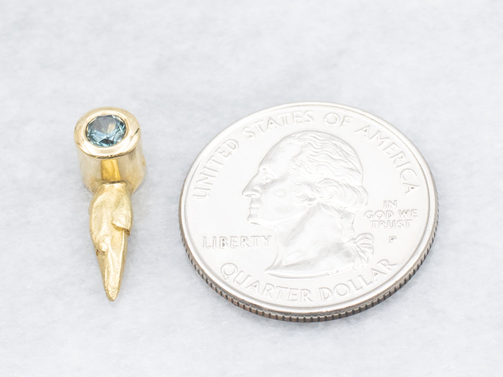 Bezel-Set Sapphire 18-Karat Yellow Gold Slide Pendant