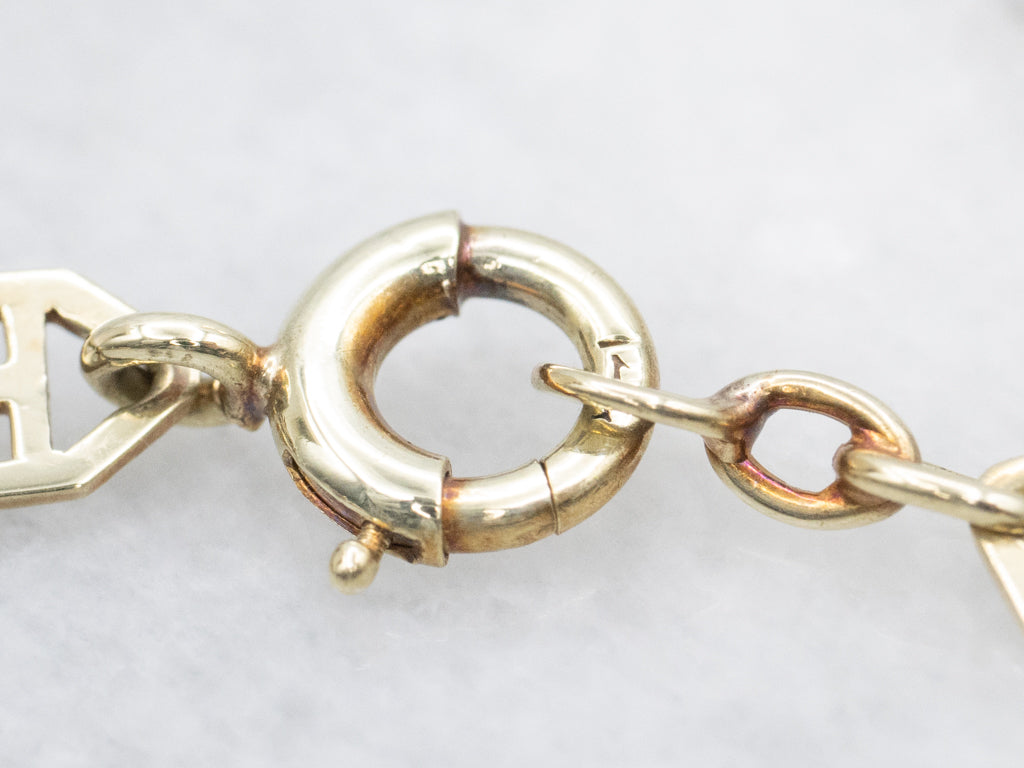 Antique Bezel-Set Amethyst Yellow Gold Gemstone Link Bracelet