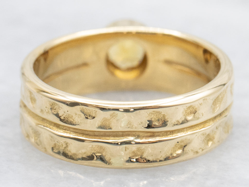 Designer Koplewitz Bezel-Set Yellow Sapphire Solitaire Ring
