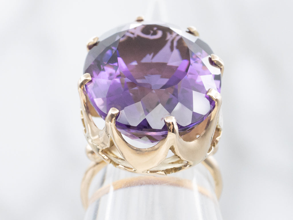 Yellow Gold Vintage Amethyst Cocktail Ring