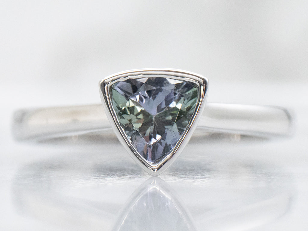 Modern Gold Trillion-Cut Tanzanite Solitaire Ring